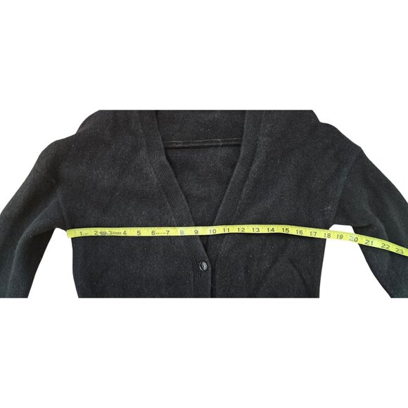 Everlane Wool Cashmere Button Oversized Black Ribbed Cardigan Sweater Small - Picture 12 of 13